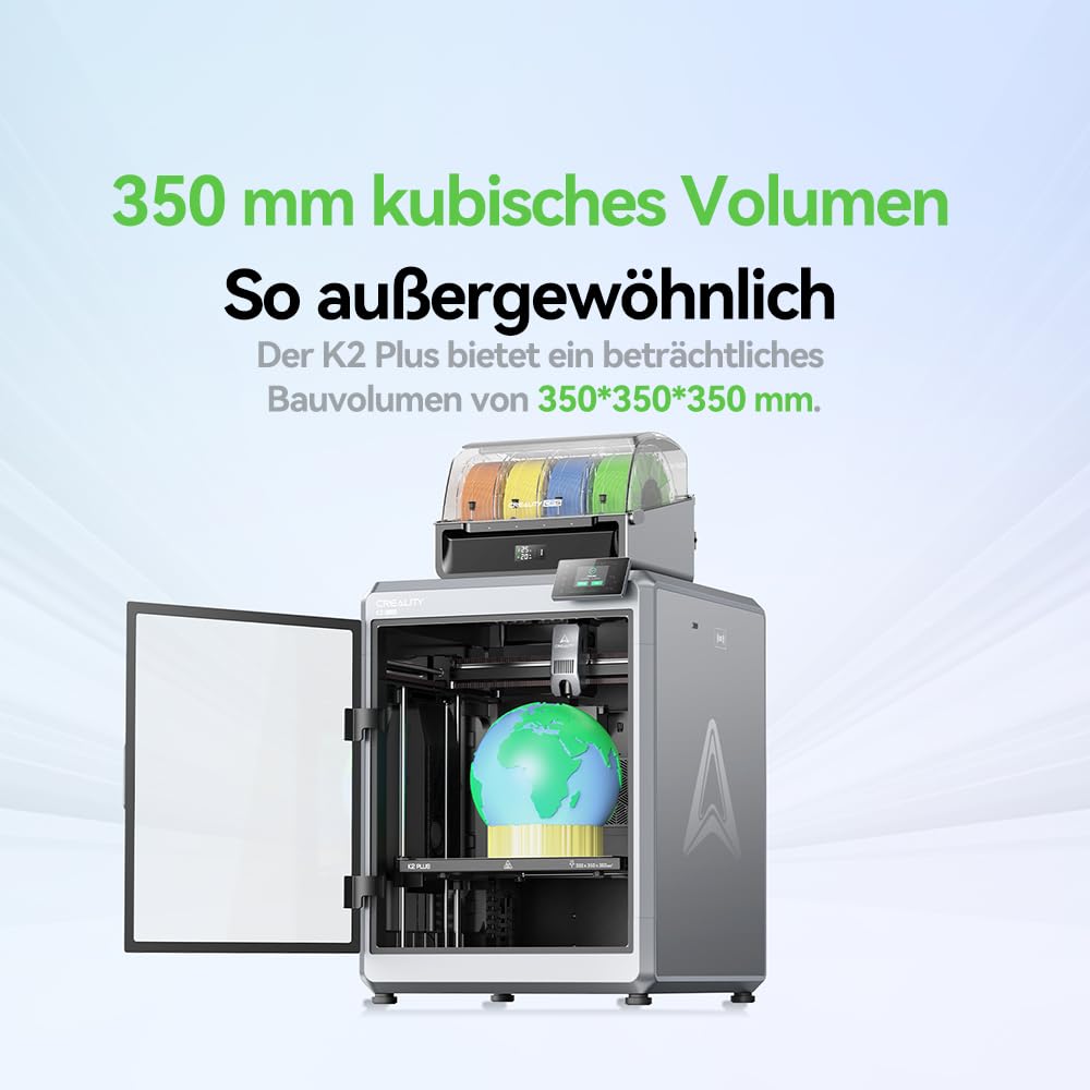 Creality K2 Plus Combo 3D-Drucker, 16-Farben Multimaterial-Druck, 350³mm XXL-Bauraum, Servo-Direktantrieb, Dual-KI-Kameras, Ultra-Leise <45dB, Aktive Heizkammer, RFID/WLAN (Industrie 4.0)