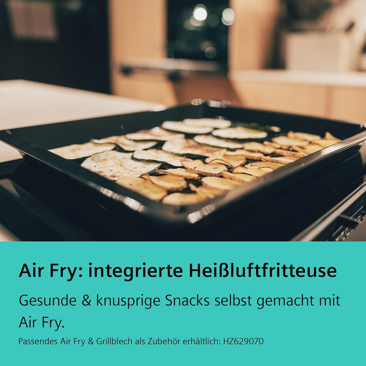 Siemens HB572ABS3, iQ300, Einbau-Backofen 60 x 60 cm, Air Fry, activeClean Pyrolyse Selbstreinung, LED-Touchbedienung, 3D Heißluft, Schnellaufheizung, cookControl10 Automatikprogramme, Edelstahl