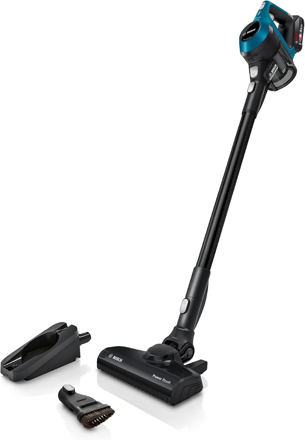 Bosch Akku-Staubsauger Unlimited Serie 6 BKS6111P, kabelloser Handstaubsauger, beutellos, leicht, Hygiene-Filter, hohe Saugleistung, Lange Laufzeit, Fugendüse, alle Bodenarten, blau