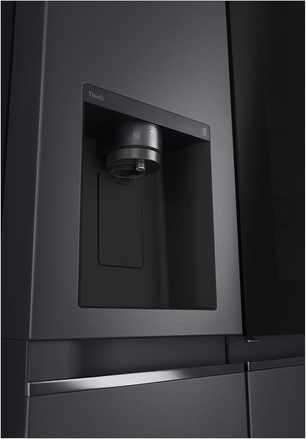 LG GSGV81PYLL Side by Side Kühlschrank, Klasse E, 635 L, Instaview, Kühlschrank mit Gefrierfach, Eis-, Crushed Ice- Wasserspender, Total NoFrost, Smart Inverter Kompressor, Wi-Fi