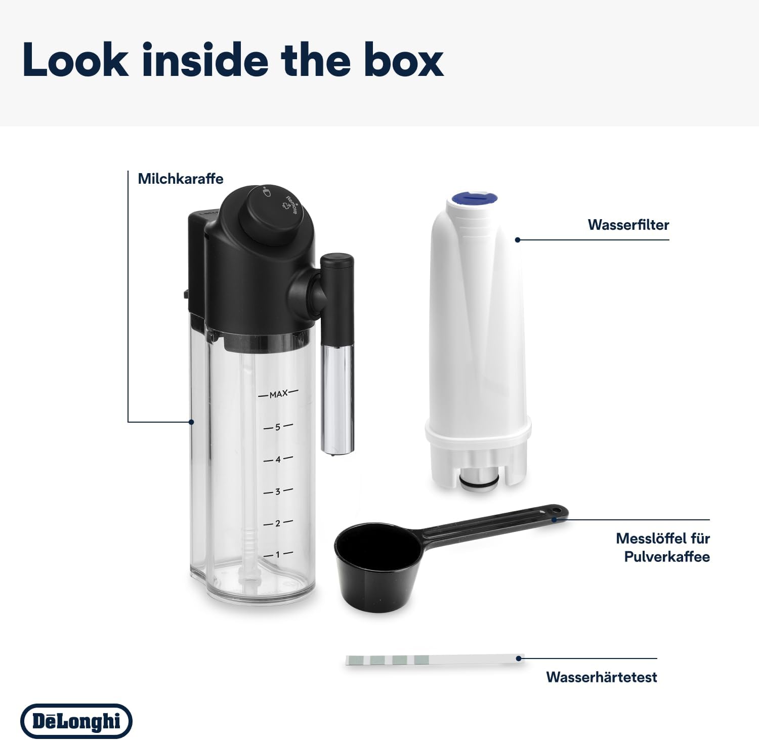 De'Longhi Magnifica Evo ECAM 292.81.B Kaffeevollautomat mit LatteCrema Milchsystem, 7 Direktwahltasten für Cappuccino, Espresso und weitere Kaffeespezialitten, 2-Tassen-Funktion, Schwarz