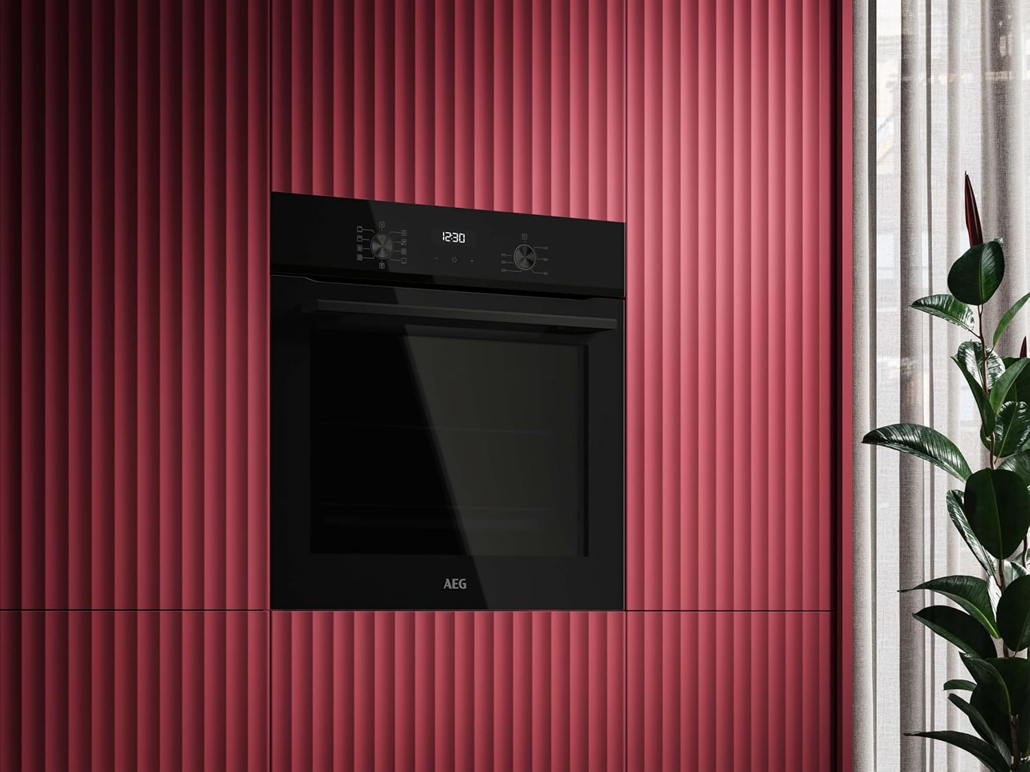 AEG Einbaubackofen – Serie 5 Ringheißluft: Gleichmäßige Garergebnisse auf 3 Ebenen – Pyrolyse Selbstreinigung – 25 Automatikprogramme – LED-Touchdisplay – Schnellaufheizung – Schwarz – BPE53516AB