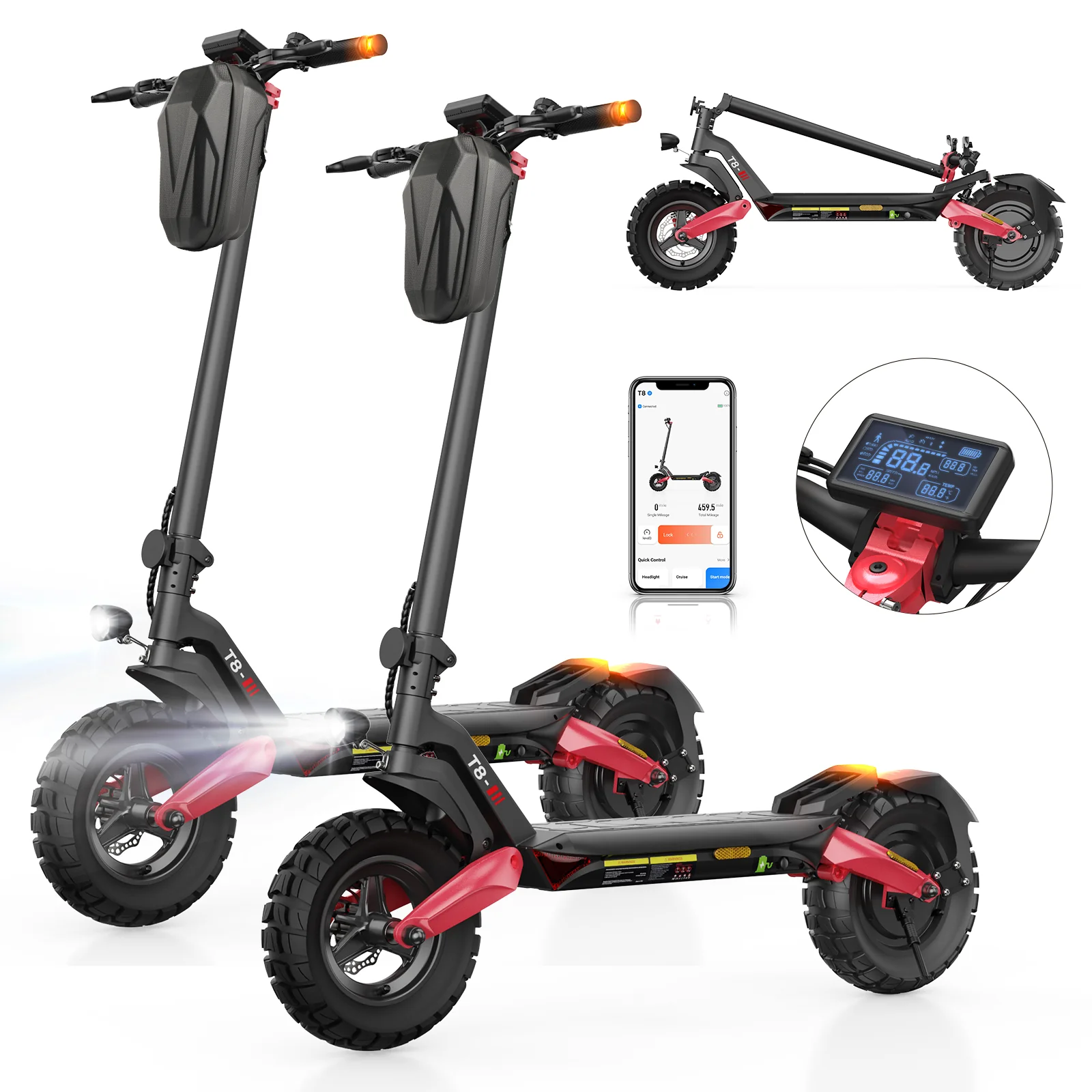 T8 Offroad-E-Scooter Mit Straßenzulassung 1200W Motor 100KM Reichweite (ABE,eKFV)