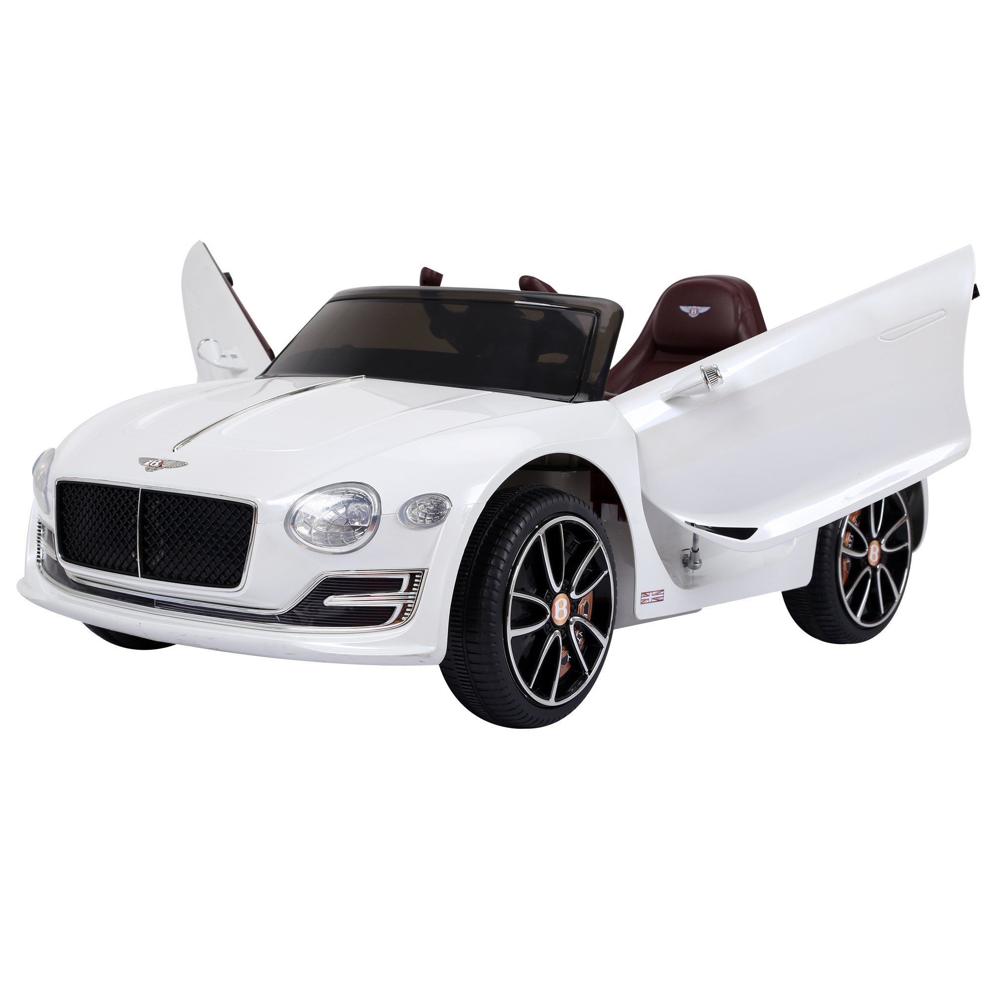 HOMCOM Kinderauto Bentley GT lizenzierte Kinderfahrzeug Elektroauto mit Fernbedienung 2 x 390 Motoren Kinder Weiß 108 x 60 x 43 cm