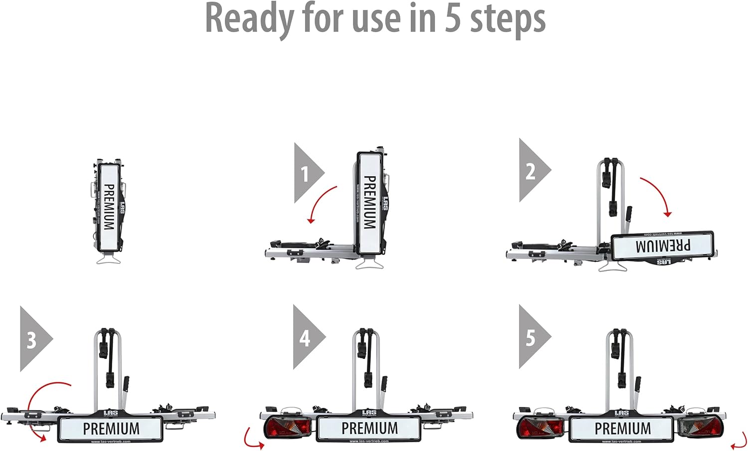 EUFAB 12010LAS Fahrradträger POKER-F, E-Bike geeignet, komplett vormontiert, Diebstahlschutz, für 2 Fahrräder, für Anhängerkupplung, Schwarz, 142 x 70 x 58 cm