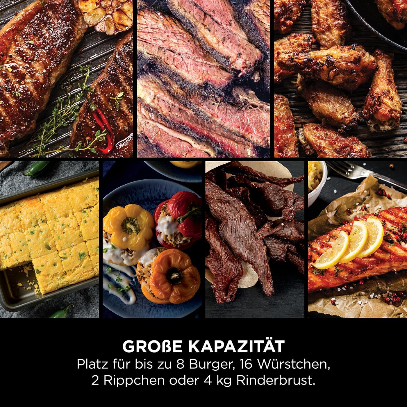 Ninja Woodfire Electric BBQ Grill & Smoker & Air Fryer, 7-in-1 Outdoor BBQ Grill, Air Fry, Smoke, Roast, Bake and more, Weather Resistant, Non-Stick, Portable, Electric, Grey/Black OG701EU