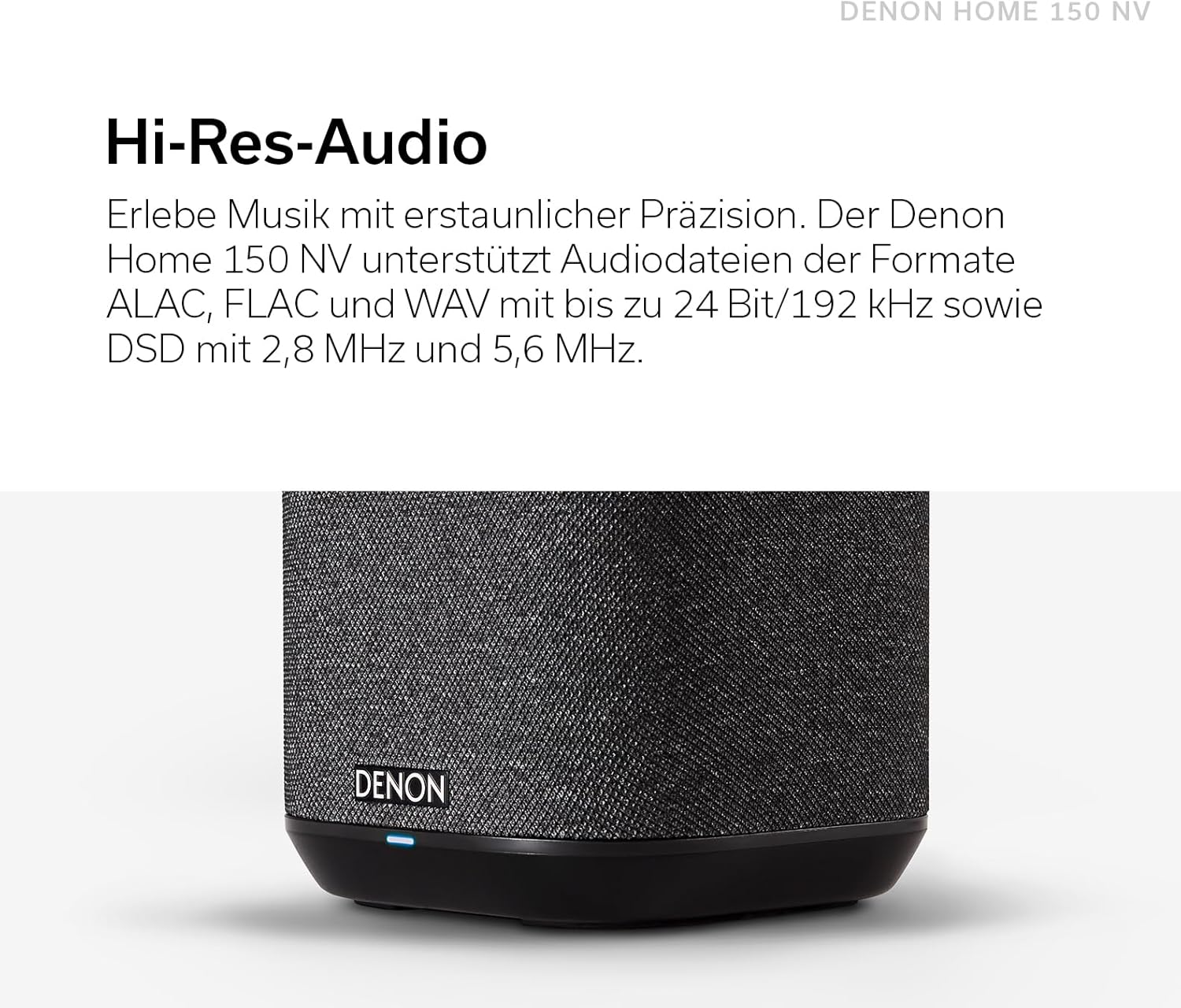 Denon Home 150 Multiroom-Lautsprecher, HiFi Lautsprecher mit HEOS Built-in, Alexa integriert, WLAN, Bluetooth, USB, AirPlay 2, Hi-Res Audio, schwarz