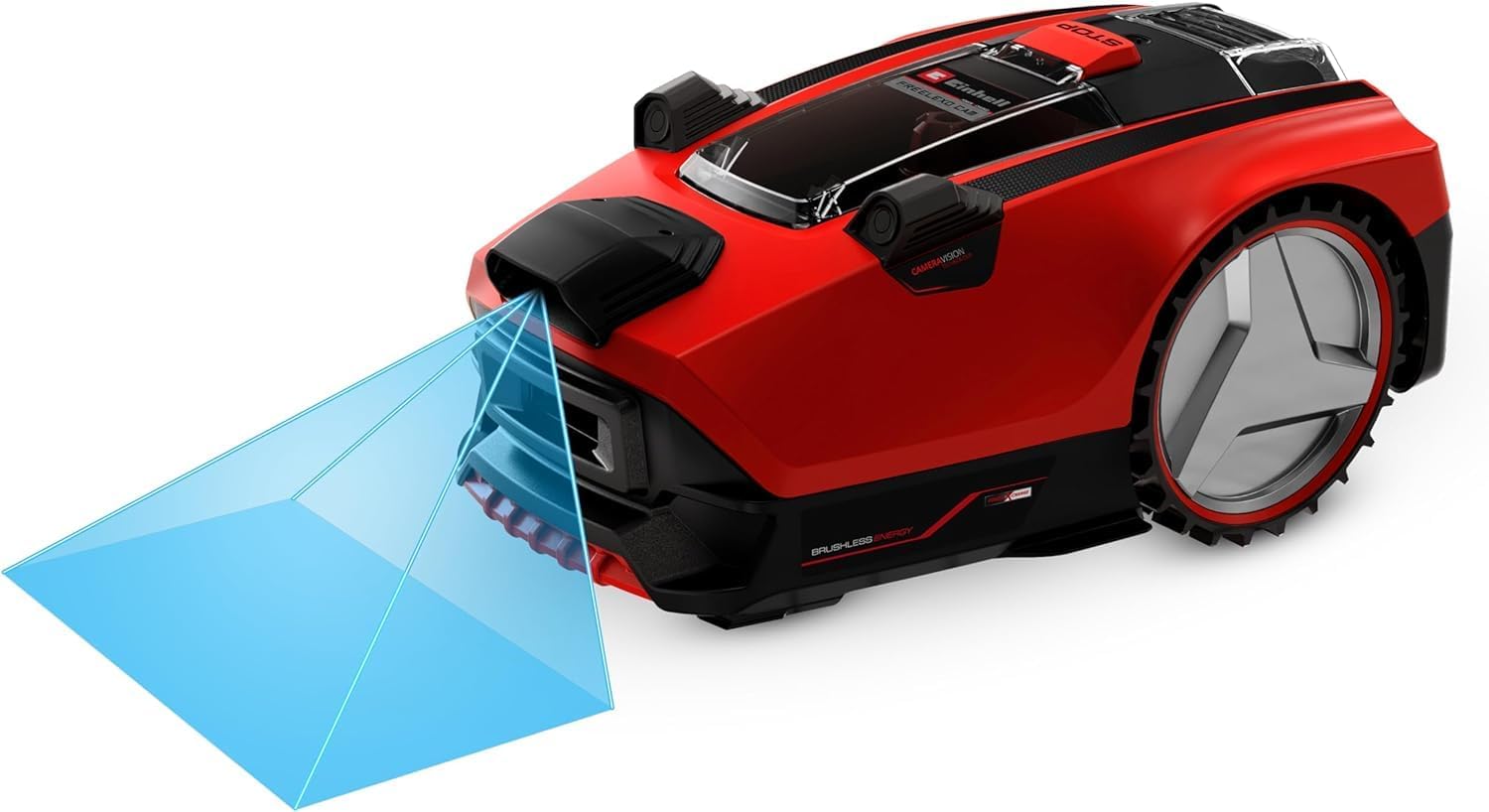 Einhell Mhroboter FREELEXO CAM 500 Power X-Change (18V, Kamera ersetzt Begrenzungsdraht, für 500 m, Brushless, bis 25% Steigung, Schnittbreite 18 cm, inkl. 3,0 Ah Akku, 5 m Magnetband)