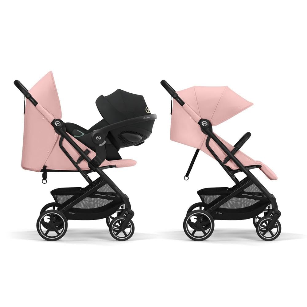 Cybex Gold Kinderwagen Beezy mit One-Pull Harness, Ab Geburt bis ca. 4 Jahre (max. 22 kg), Kompakt und ergonomisch, Magic Black (Schwarz mit schwarzem Rahmen)
