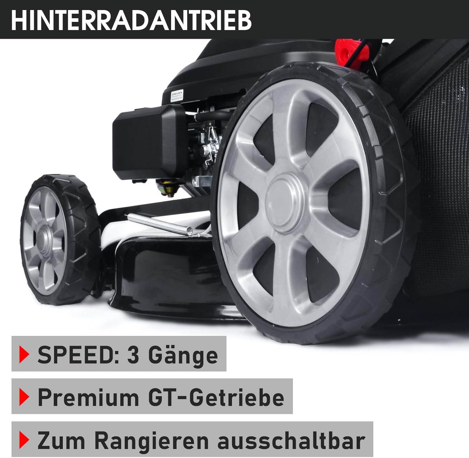 BRAST® Benzin Rasenmäher mit Antrieb | 5,2kW (7PS) | 55cm Schnittbreite | viele Modelle | TÜV | 30-80mm Schnitthöhe | 60L Fangkorb | 4 Takt OHV Motor | Stahlgehäuse | Power
