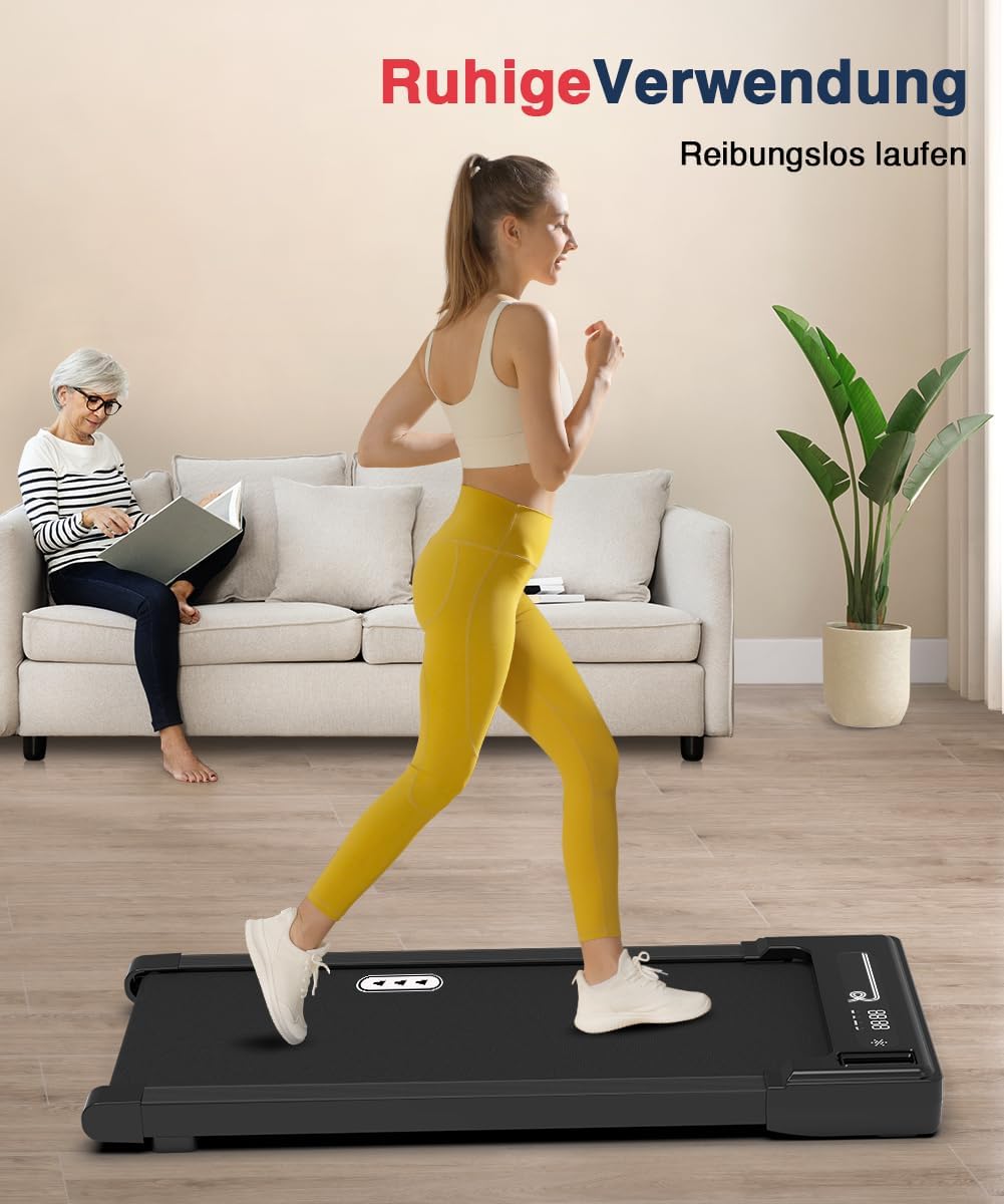 Redliro Walking Pad, Laufband für Zuhause mit Fernbedienung und LED-Anzeige, Kompaktes und leises Laufband Schreibtisch für Zuhause/Büro 1-6km/h