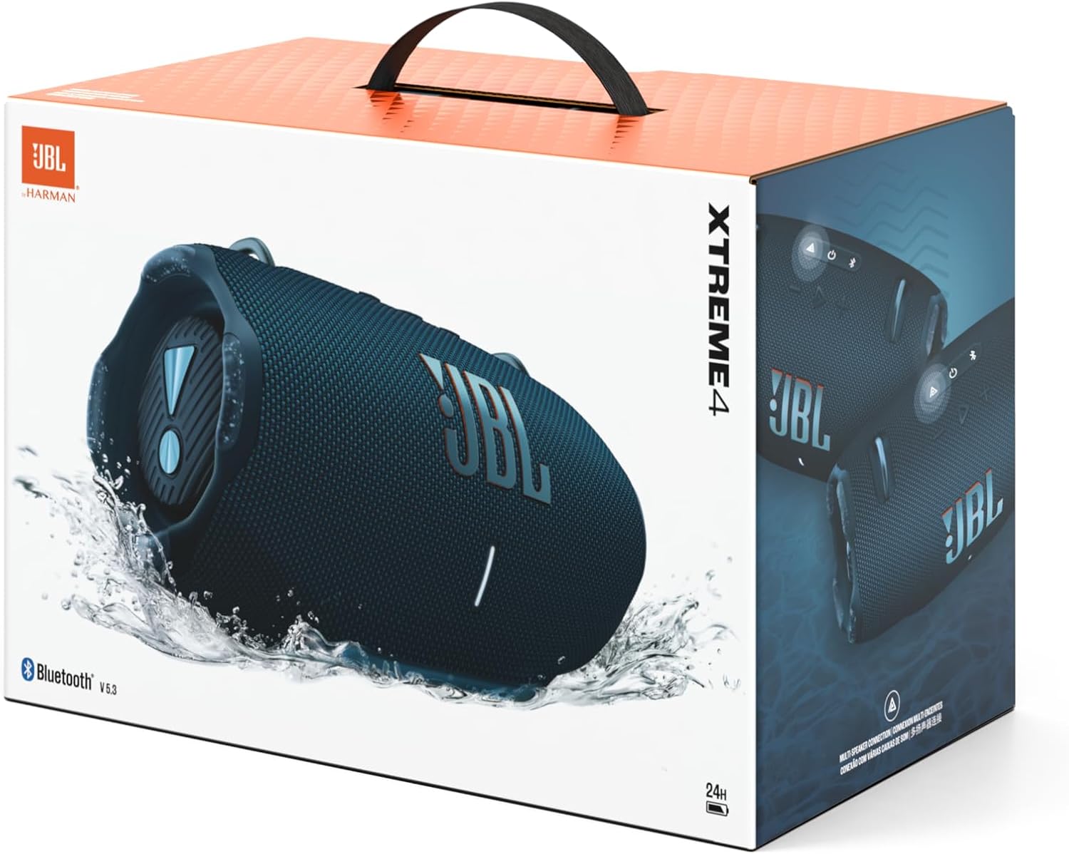 JBL Xtreme 4 Musikbox in Camouflage – Tragbare Bluetooth-Lautsprecher-Box mit tiefem Bass, KI-Sound-Boost und integrierter Powerbank – Wasserfest und staubfest – 24 Laufzeit