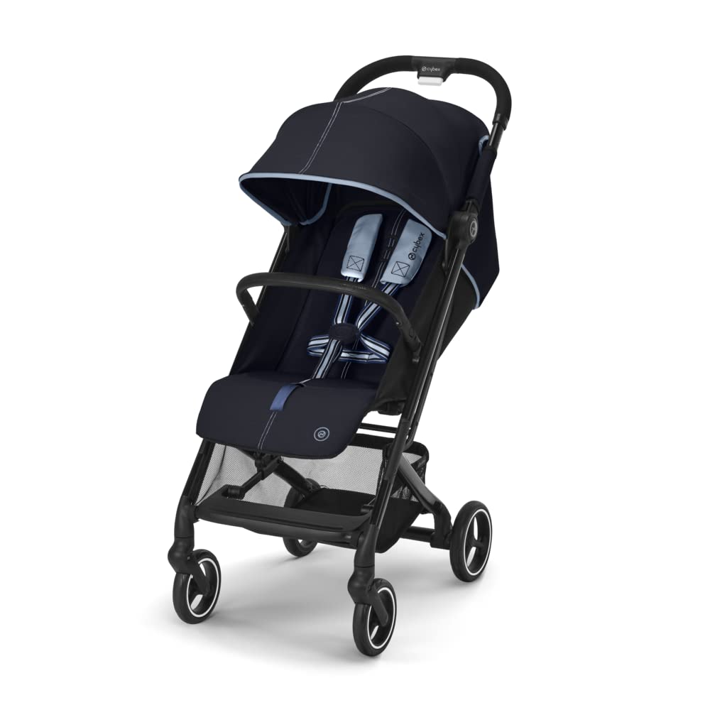 Cybex Gold Kinderwagen Beezy mit One-Pull Harness, Ab Geburt bis ca. 4 Jahre (max. 22 kg), Kompakt und ergonomisch, Magic Black (Schwarz mit schwarzem Rahmen)