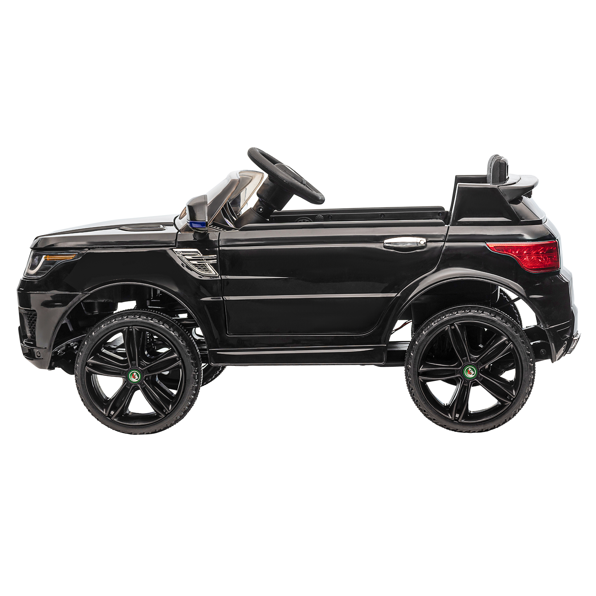 HOMCOM Kinder-Elektroauto SUV, bis 5 kmh/h, mit Sicherheitsgurt, Fernbedienung, Scheinwerfern, Musikfunktion, schwarz