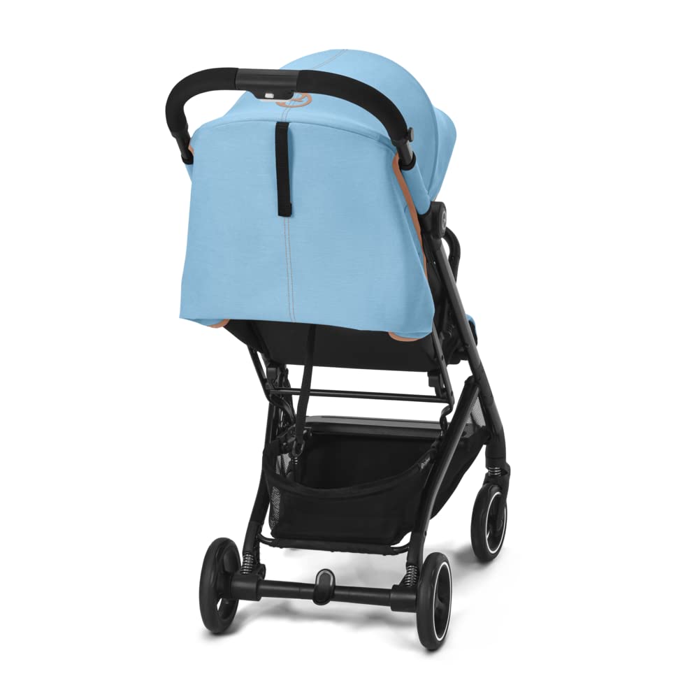 Cybex Gold Kinderwagen Beezy mit One-Pull Harness, Ab Geburt bis ca. 4 Jahre (max. 22 kg), Kompakt und ergonomisch, Magic Black (Schwarz mit schwarzem Rahmen)