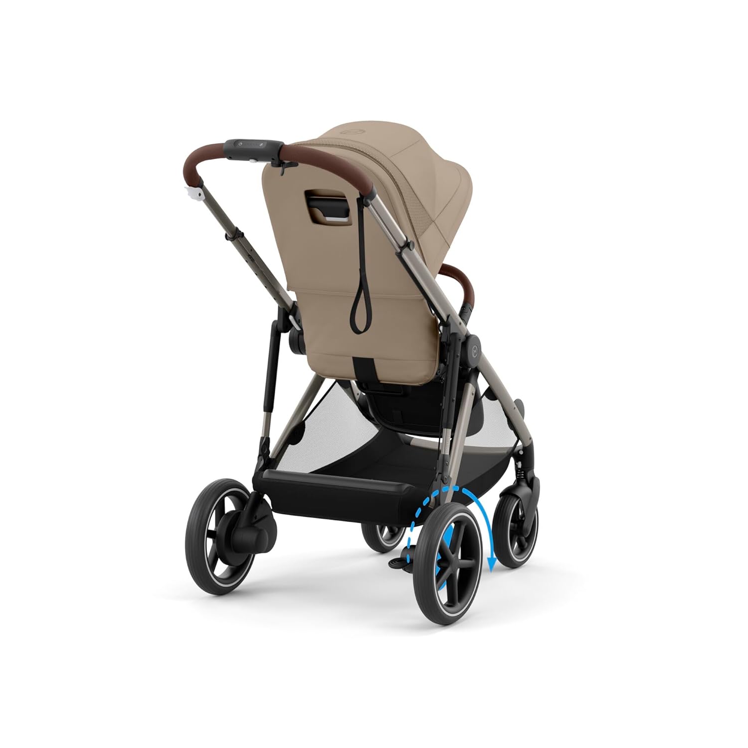 CYBEX Gold Kinderwagen e-GAZELLE S, Ab Geburt bis ca. 4 Jahre, Max. 22 kg (Single-Modus) / 2x 22 kg (Duo-Modus), All-in-1-System mit E-Antrieb und 20+ Konfigurationen, Moon Black