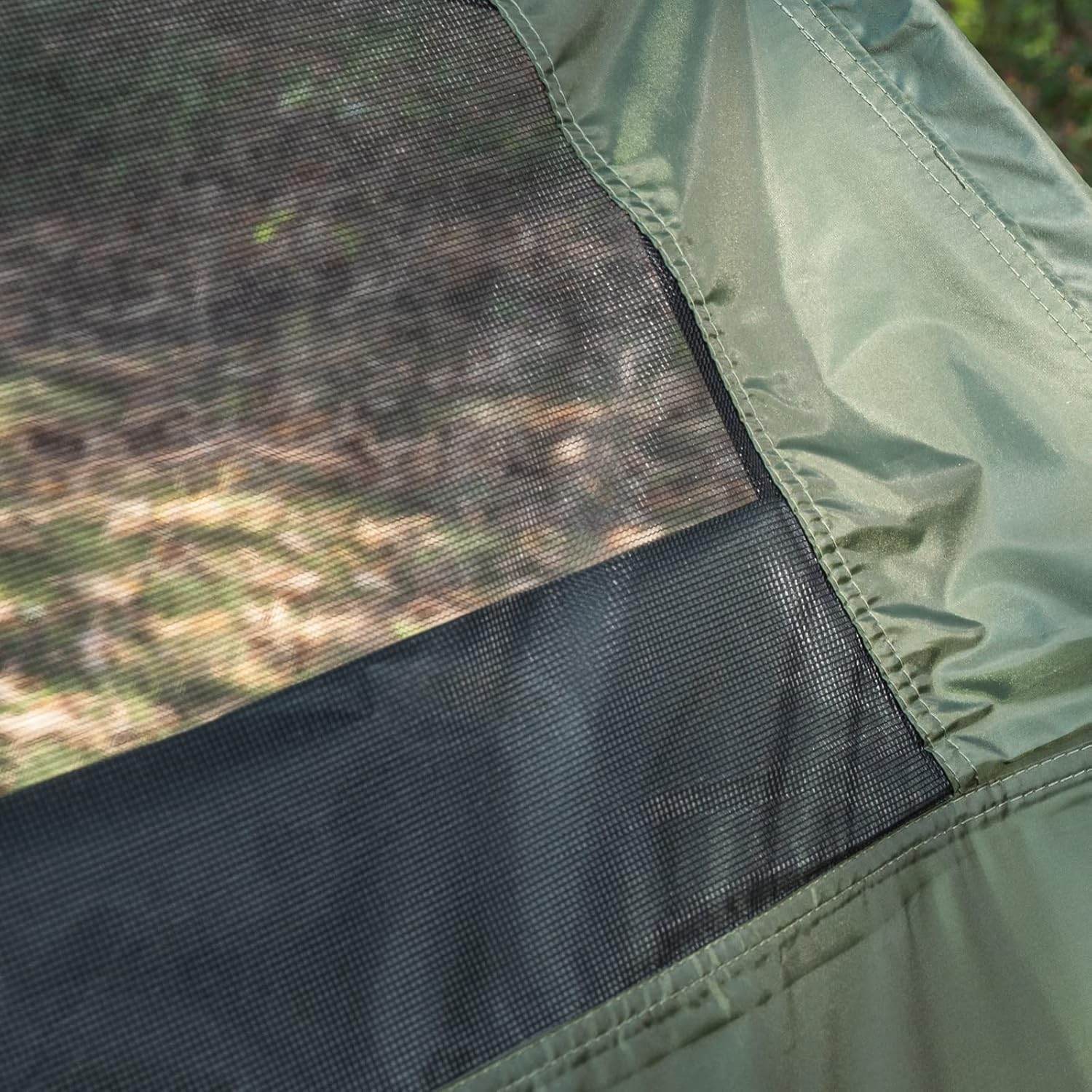 4in1-Zelt Fr 2 Personen Wurfzelt Feldbett Mit Campingliege Grn