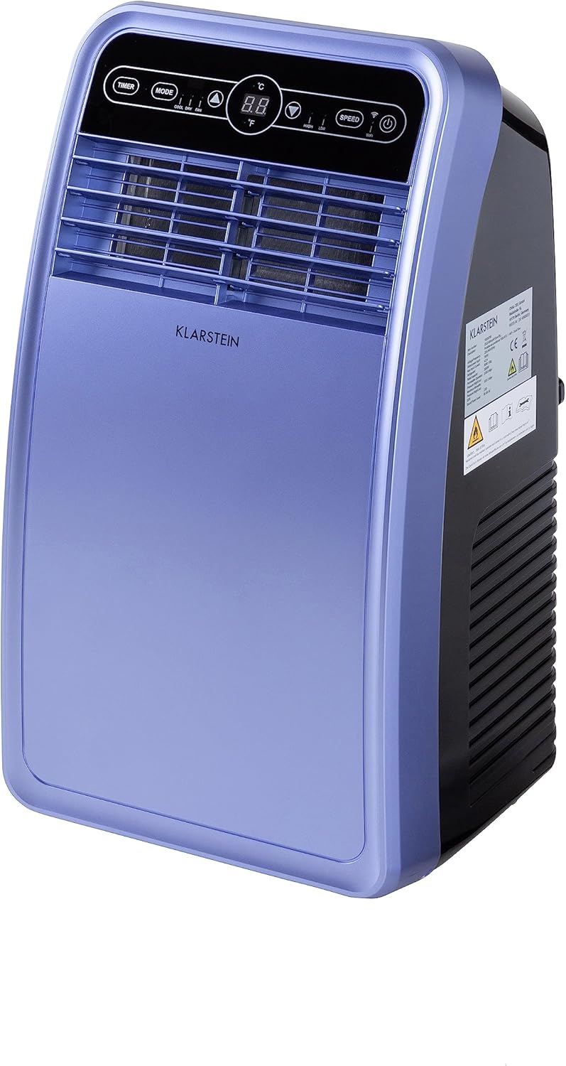 Klarstein Mobile Klimaanlage mit Abluftschlauch, 4-in-1 Klimagerät mit Ventilator, Luftentfeuchter & Nachtmodus, Kleine & Portable Klimaanlage für Wohnung & Büro, Niedriger Verbrauch, 9000 BTU