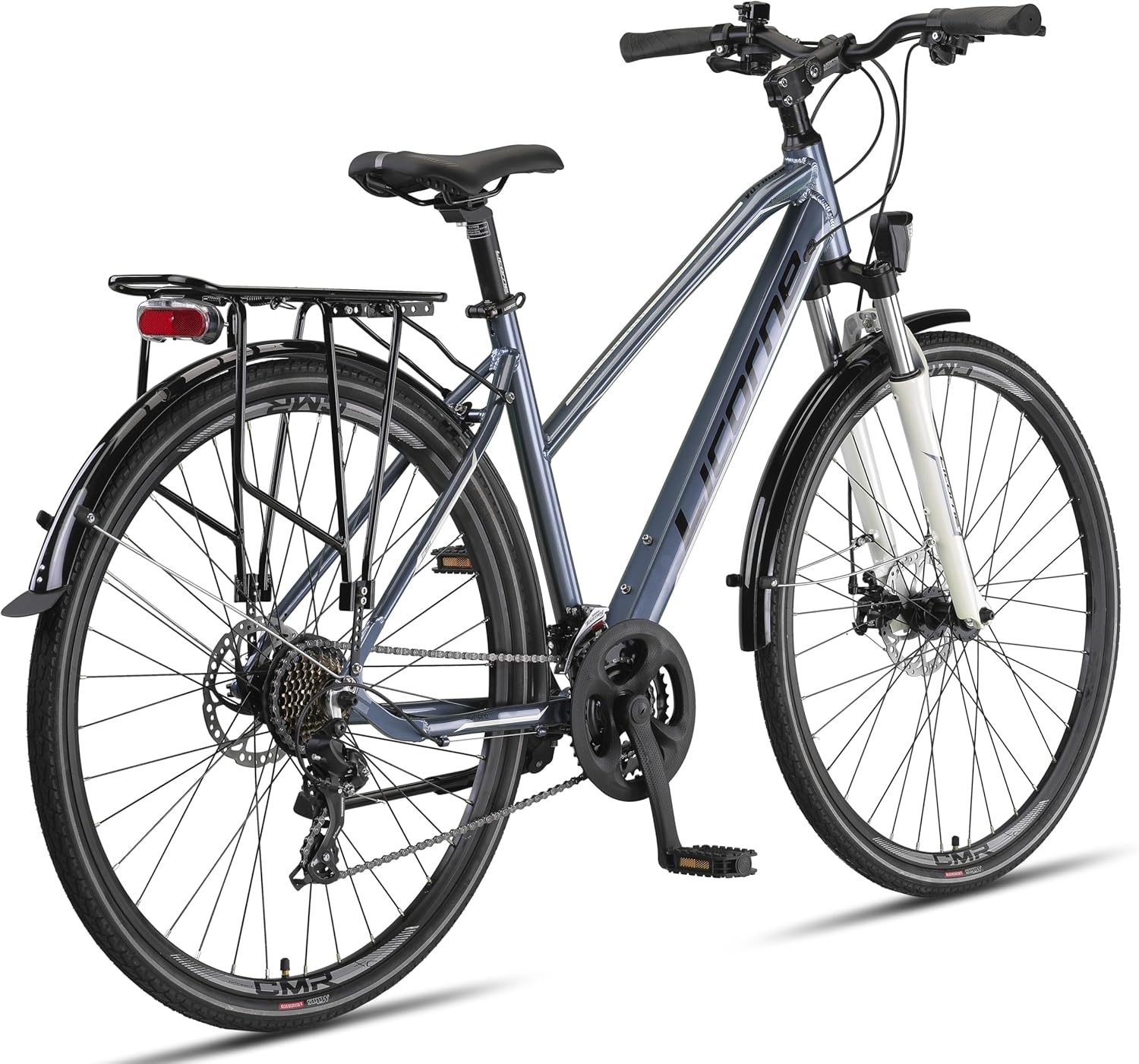 Licorne Bike Premium Touring Trekking Bike in 28 Zoll Aluminium Scheibenbremse Fahrrad für Jungen, Mädchen, Damen und Herren - 21 Gang-Schaltung - Mountainbike - Crossbike