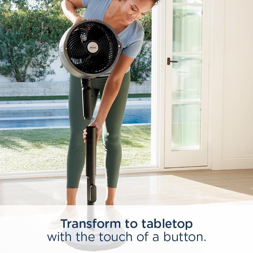 Shark FlexBreeze Pro Nebelventilator – Indoor & Outdoor, Integriertes Nebel, Sockel auf Tischplatte, kabelgebunden oder kabellos, bis zu 24 Stunden Akku, oszillierend, Anthrazit, FA302 (Version 2025)