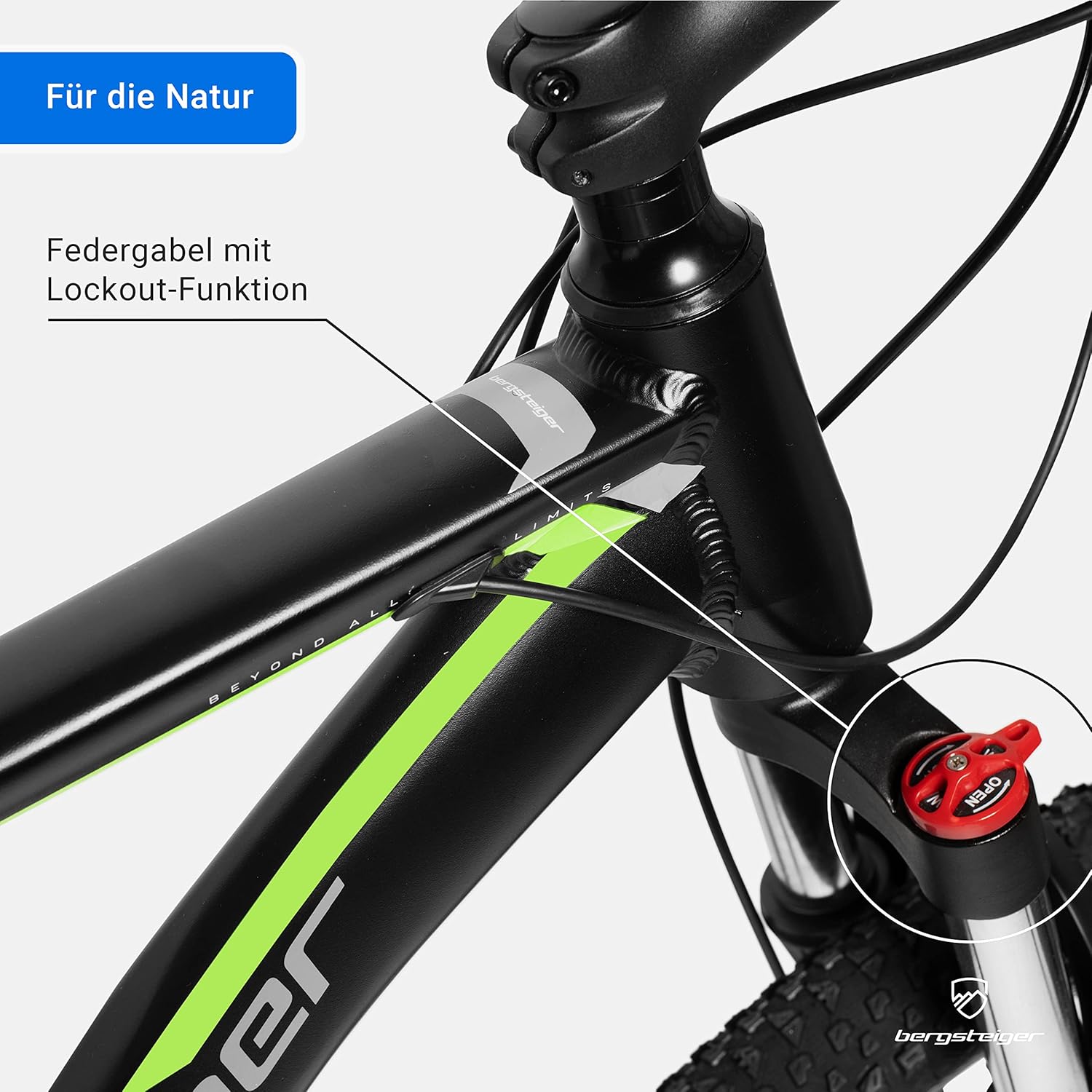 Bergsteiger Makalu 26 Zoll Mountainbike Aluminium, geeignet ab 150 cm, Scheibenbremse, Shimano 21 Gang-Schaltung, Hardtail, Jungen-Fahrrad & Herren-Fahrrad