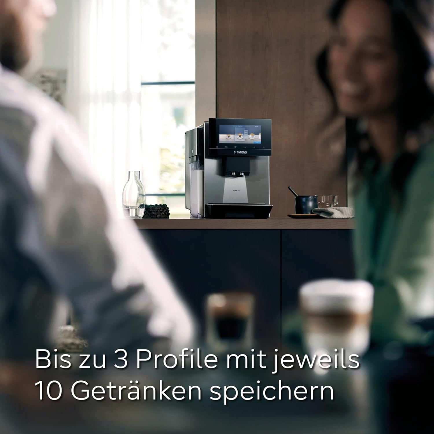 Siemens Kaffeevollautomat EQ900 TQ903D03, App-Steuerung, intuitives Full-Touch-Display, Barista-Modus, AromaBoost, Geräuschreduzierung, Premiummahlwerk, automatische Dampfreinigung, 1500 W, edelstahl