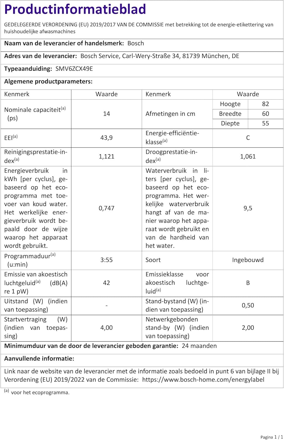 Bosch Hausgerte SMV6ZCX49E Serie 6  er Geschirrspüler Vollintegriert, Besteckschublade, Silence Programm besonders leise, PerfectDry mit Zeolith trocknet sogar Kunststoff