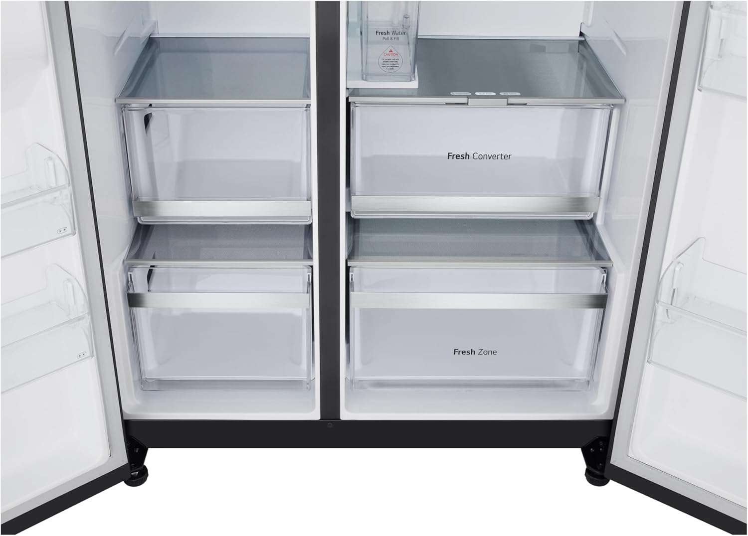 LG GSGV81PYLL Side by Side Kühlschrank, Klasse E, 635 L, Instaview, Kühlschrank mit Gefrierfach, Eis-, Crushed Ice- Wasserspender, Total NoFrost, Smart Inverter Kompressor, Wi-Fi