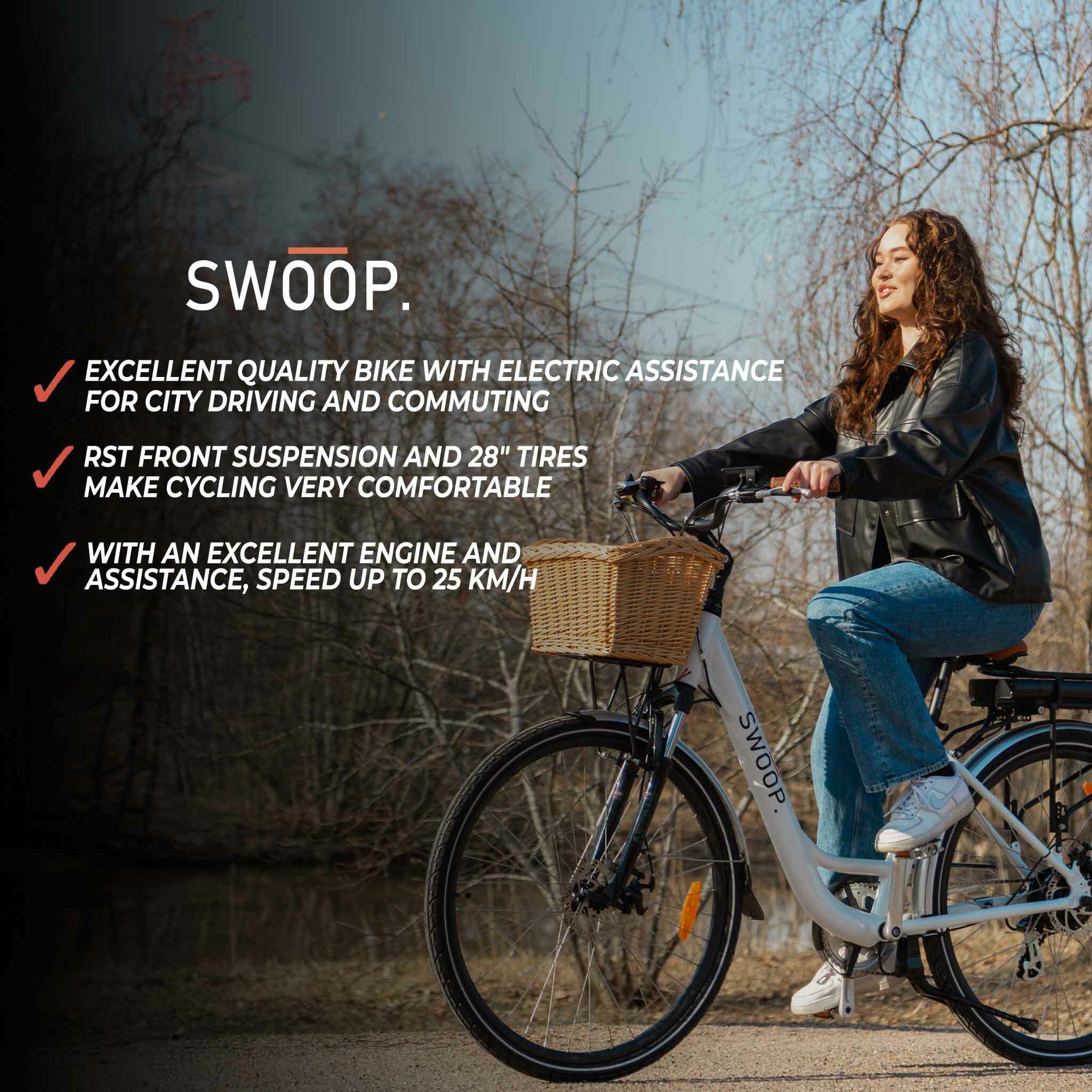Swoop Elektrofahrrad City, Damen 28