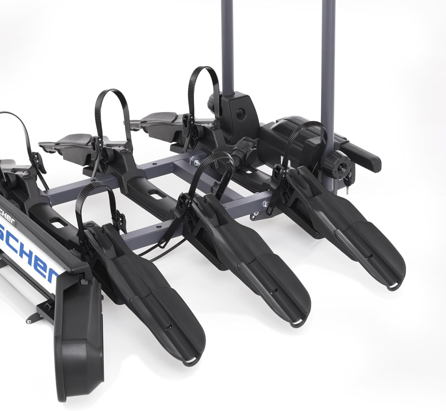 Fischer Kupplungs-Fahrradträger ProlineEvo 2, für 2 Fahrräder bis 60kg Nutzlast, E-Bike geeignet, vormontiert, abschließbar, faltbar