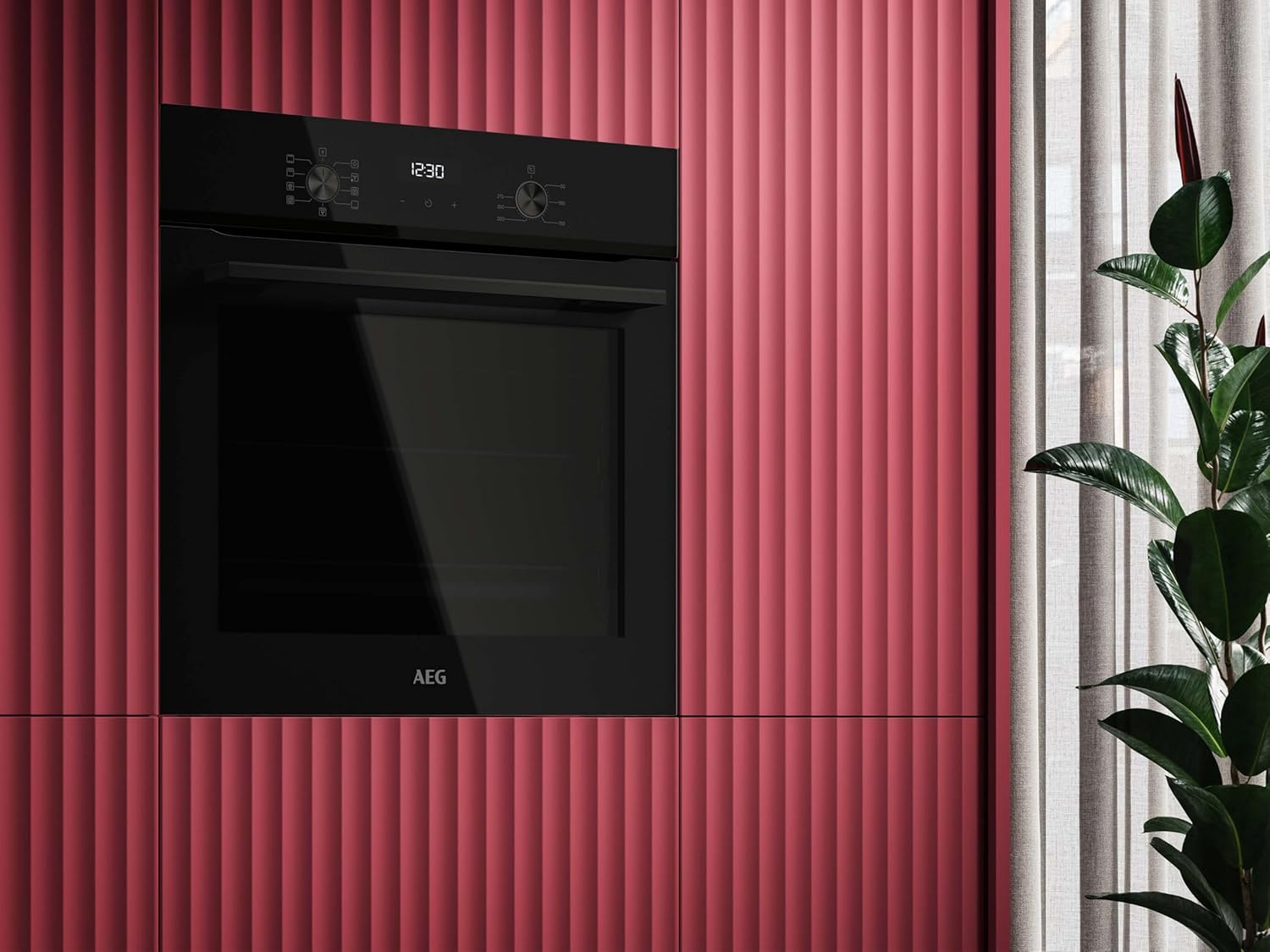 AEG Einbaubackofen – Serie 5 Ringheißluft: Gleichmäßige Garergebnisse auf 3 Ebenen – Pyrolyse Selbstreinigung – 25 Automatikprogramme – LED-Touchdisplay – Schnellaufheizung – Schwarz – BPE53516AB