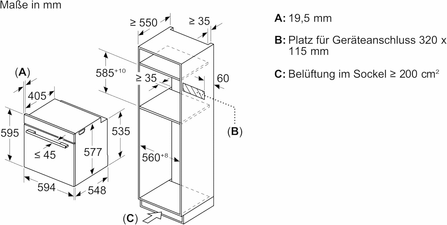 Siemens HB572ABS3, iQ300, Einbau-Backofen 60 x 60 cm, Air Fry, activeClean Pyrolyse Selbstreinung, LED-Touchbedienung, 3D Heißluft, Schnellaufheizung, cookControl10 Automatikprogramme, Edelstahl