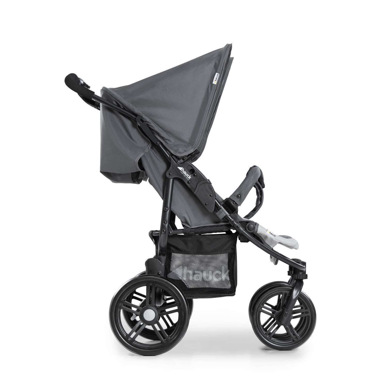 hauck Geschwisterwagen Roadster Duo SLX, Zwillingsbuggy ab Geburt bis 15 kg (ca. 3 Jahren) mit Liegefunktion, XL Korb, Einfach und Klein Zusammenklappbar, Große Räder (Grey/Silver)