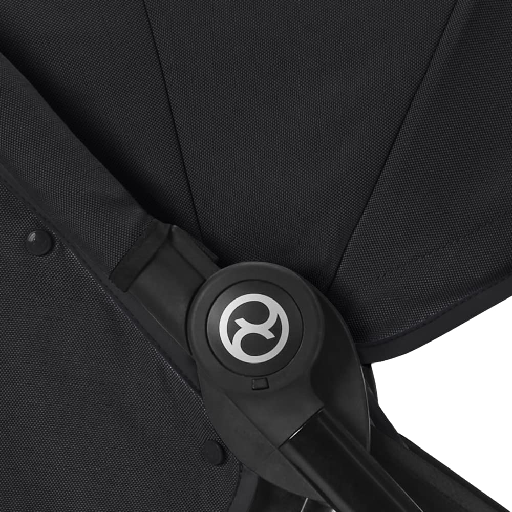 Cybex Gold Kinderwagen Beezy mit One-Pull Harness, Ab Geburt bis ca. 4 Jahre (max. 22 kg), Kompakt und ergonomisch, Magic Black (Schwarz mit schwarzem Rahmen)