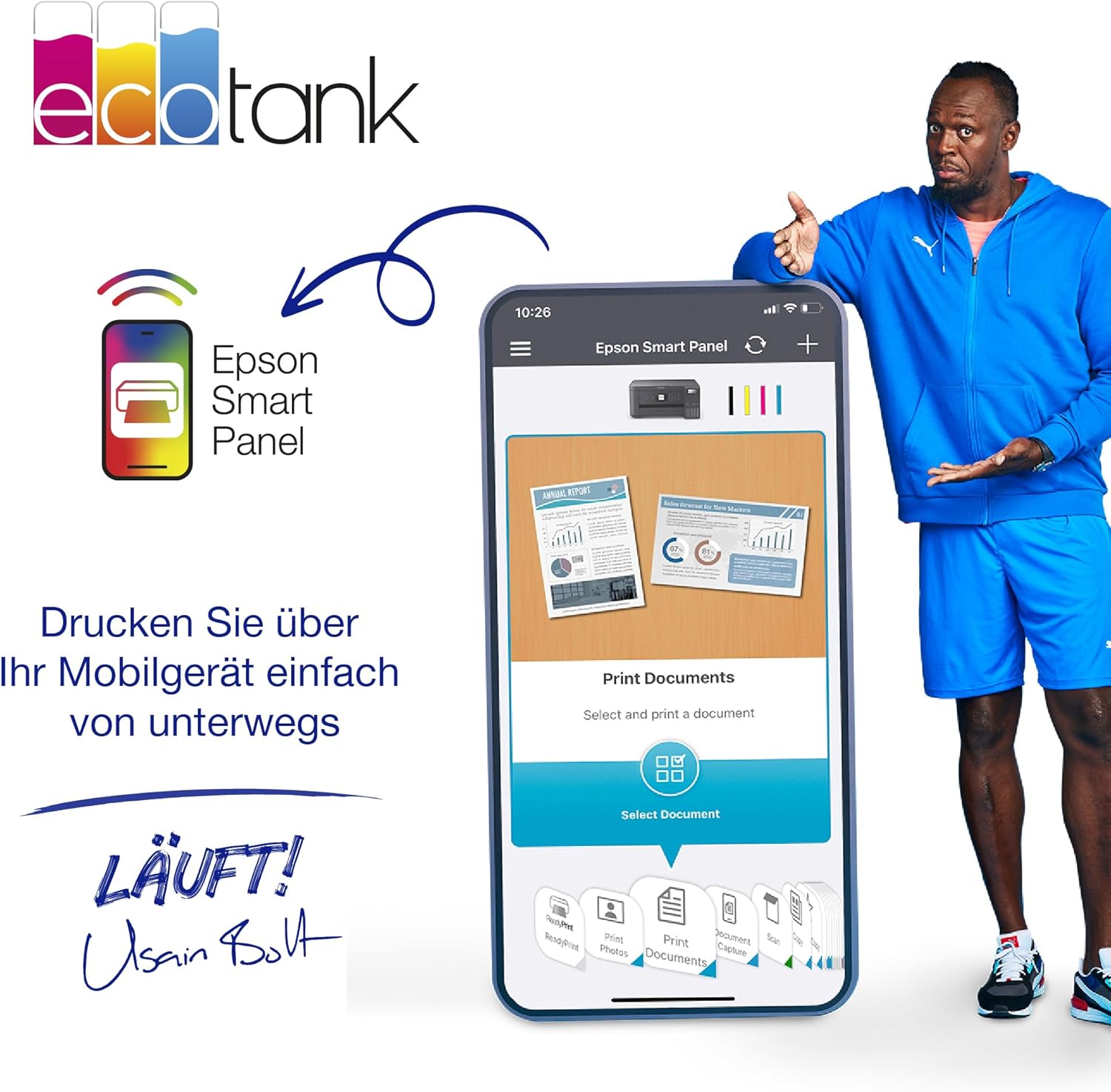 Epson EcoTank ET-2870 A4-Multifunktions-Wi-Fi-Tintentankdrucker, mit einem im Lieferumfang enthaltenen Vorrat an Tinten bis zu 3 Jahren