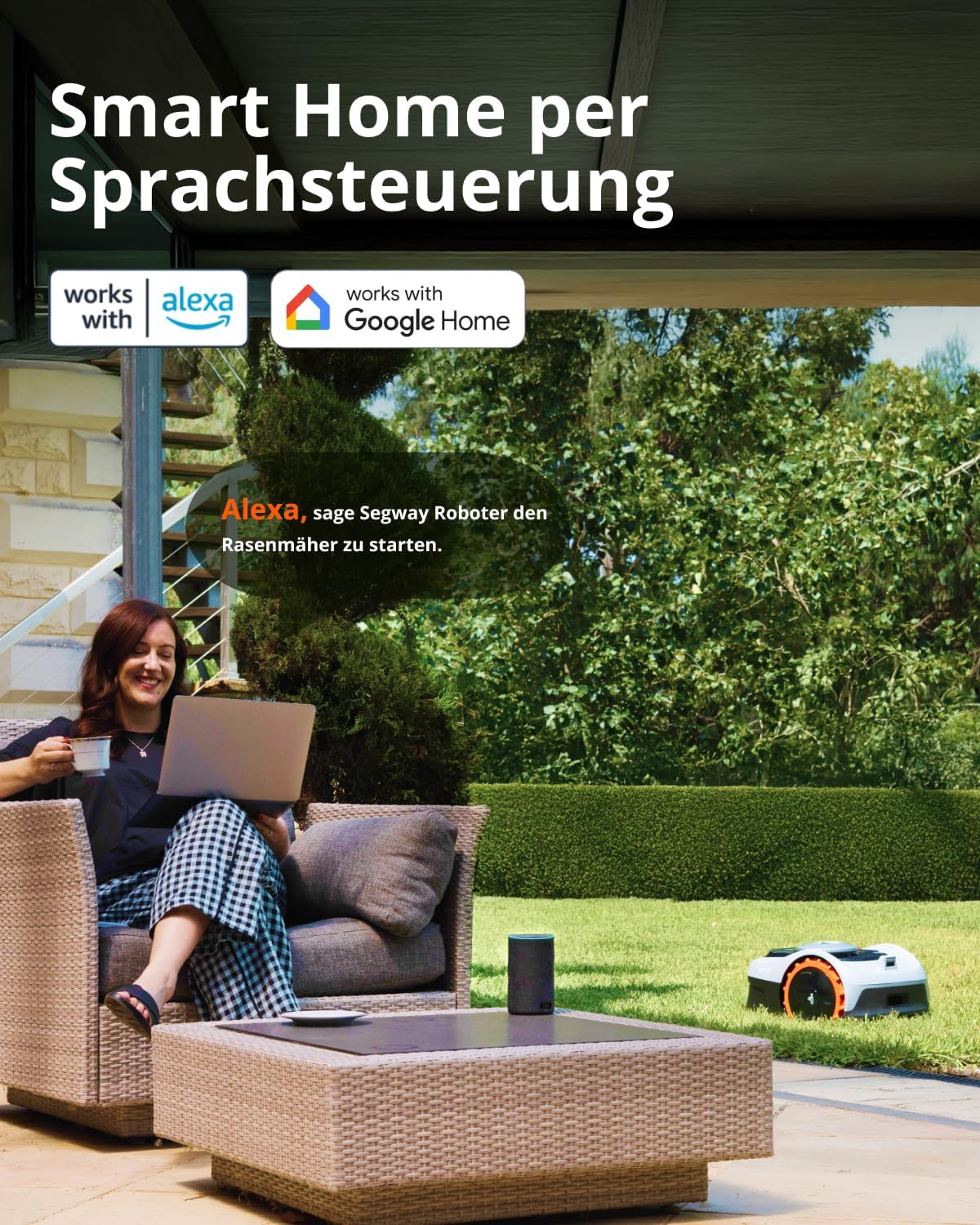 Navimow i105E Mähroboter ohne Begrenzungskabel, Empf. 500 m², Max. 600 m², RTK+Vision Rasenmäher Roboter Testsieger, Igelschutz Rasenroboter, KI Auto Kartierung, Virtuelle Begrenzung, Mehrzonen