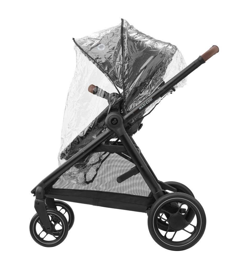 Maxi-Cosi Zelia S Trio Kinderwagen 3 in 1 Komplettset, 0-4 Jahre, bis 22 kg, Zusammenklappbar, Kompakt, Verstellbarer Baby Kinderwagen, mit CabrioFix S i-Size Babyschale, Zubehör, Wickeltasche, Grau