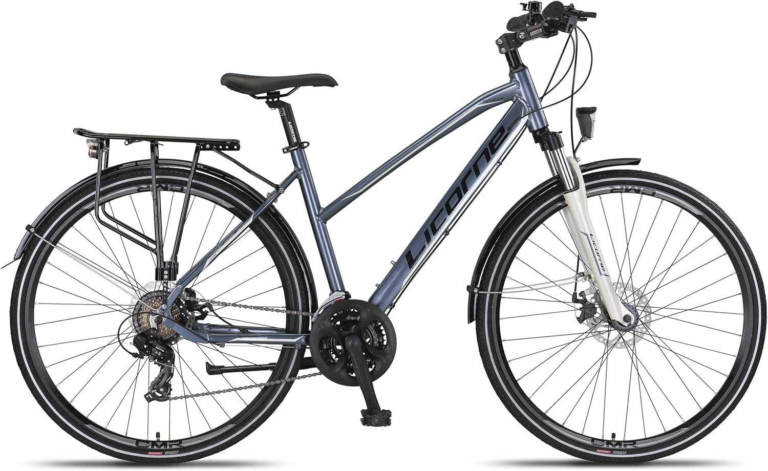Licorne Bike Premium Touring Trekking Bike in 28 Zoll Aluminium Scheibenbremse Fahrrad für Jungen, Mädchen, Damen und Herren - 21 Gang-Schaltung - Mountainbike - Crossbike