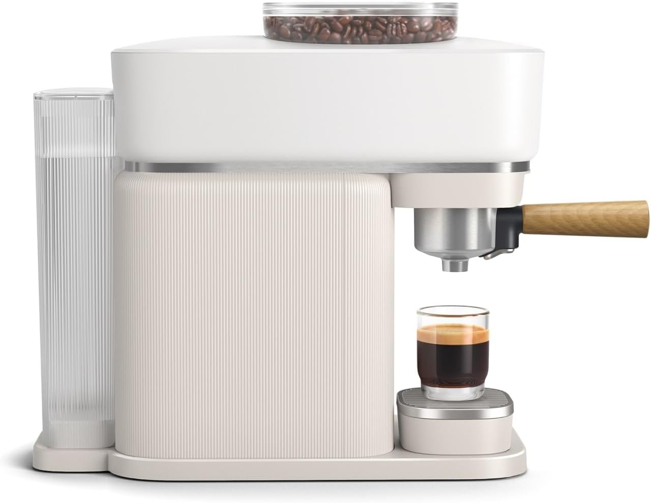 Philips Baristina Espressomaschine - Real Espresso- made simple. Kompakte Kaffeemaschine- Naturweiß mit weißem Siebträger- 16-bar-Pumpendruck- automatisches Mahlwerk- Cafe Crema (BAR300/00)