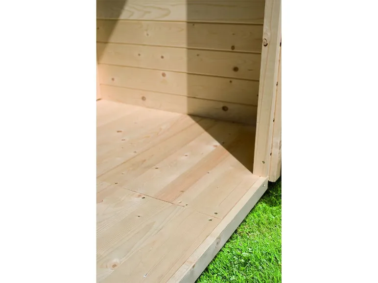 Karibu Gartenhaus »Carlos«, Satteldach, Witterungsschutz, Tür mit 3 Lichtausschnitten