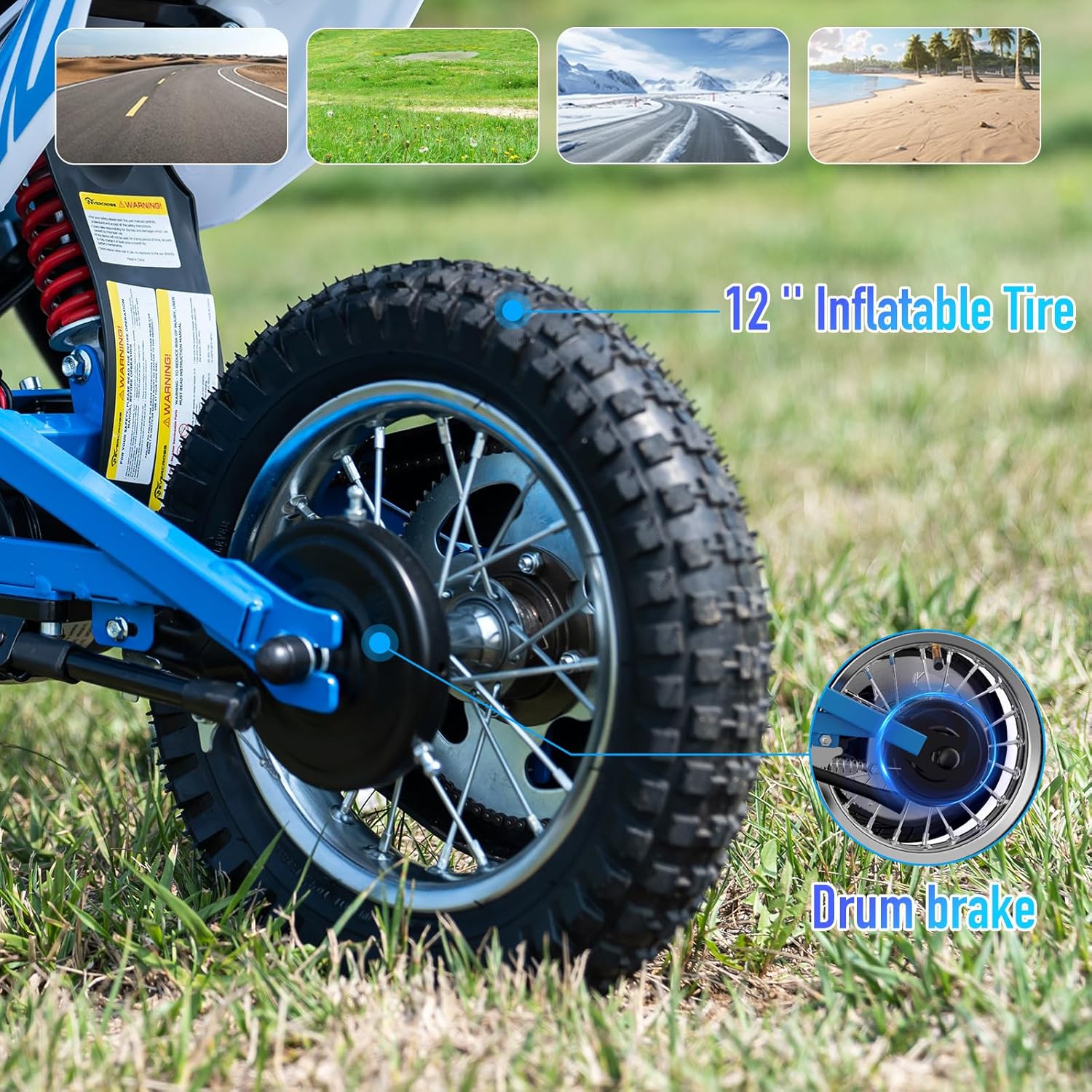 EVERCROSS EV12M Elektro Motorrad Kinder, Elektromotorrad mit 300W Motor, 8/12/25 KMH Geschwindigkeitsmodus, 15KM Lange Reichweite, 12 Zoll Luftreifen, Moto Cross für Kinder von 3–12 Jahren