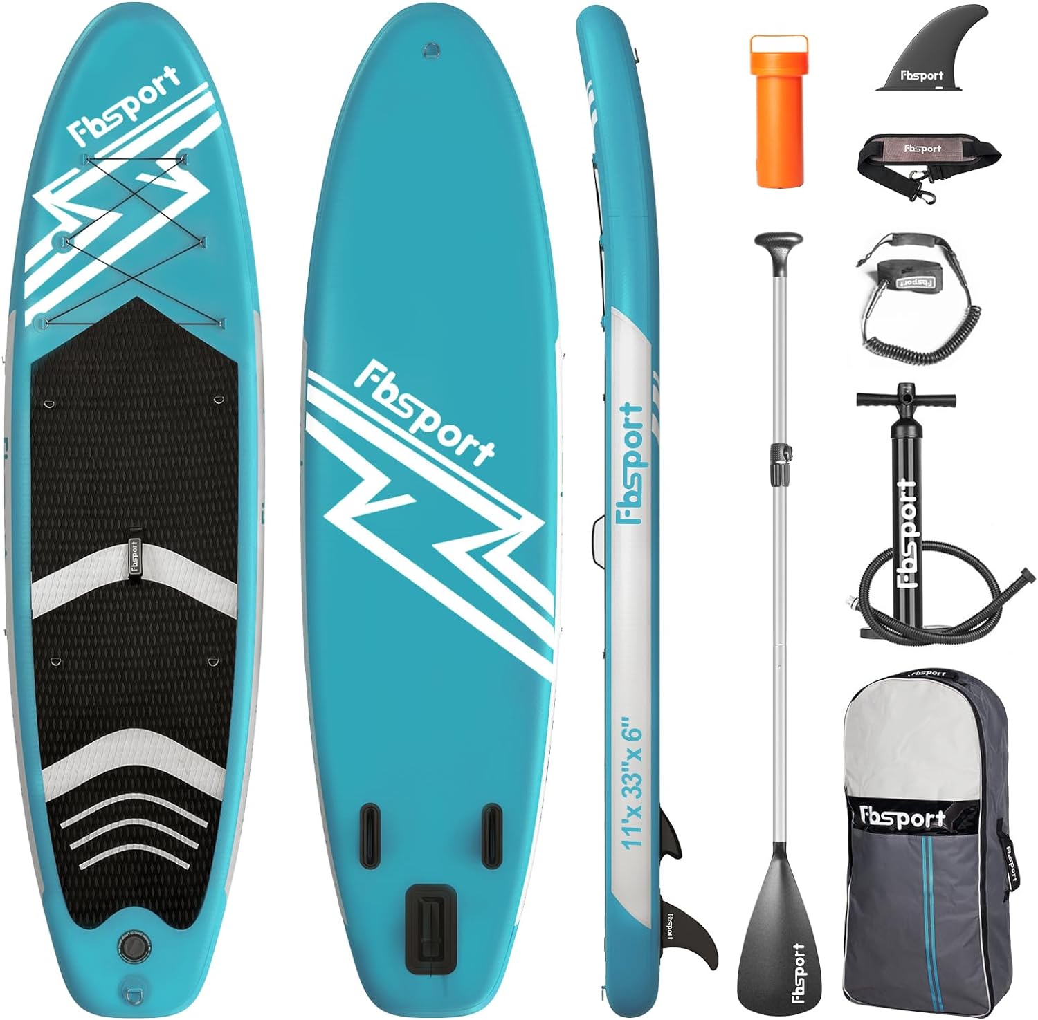 Premium-Stand-Up-Paddle-Board, Yoga-Board mit strapazierfähigem SUP-Zubehör und Tragetasche | Breiter Stand, Surf-Kontrolle, rutschfestes Deck, Leine, Paddel und Pumpe für Jugendliche und Erwachsene