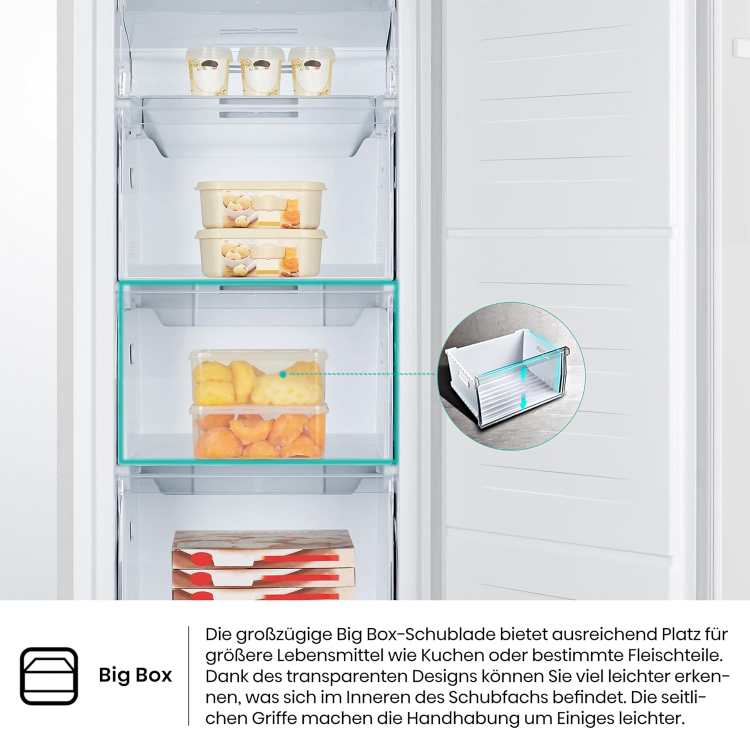 Hisense FV191N4AW2 Gefrierschrank/ TotalNoFrost/ SuperFreeze/ Türalarm/ Multiflow 360°/ BigBox/ 143,4 cm/ Gefrierteil 147 l/ 41 dB/ 205 kWh/Wei