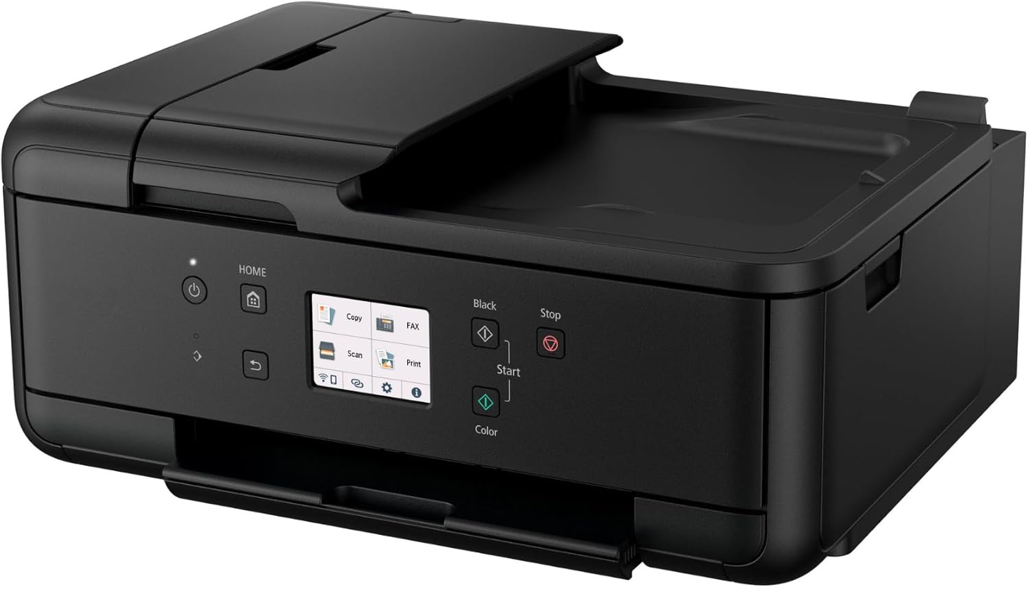 IC-Office TR7650 Farbtintenstrahl Multifunktionsdrucker 4-in-1 (Drucken, Kopieren, Scannen, Faxen, ADF, WLAN, AirPrint) schwarz + 10 XXL Tintenpatronen