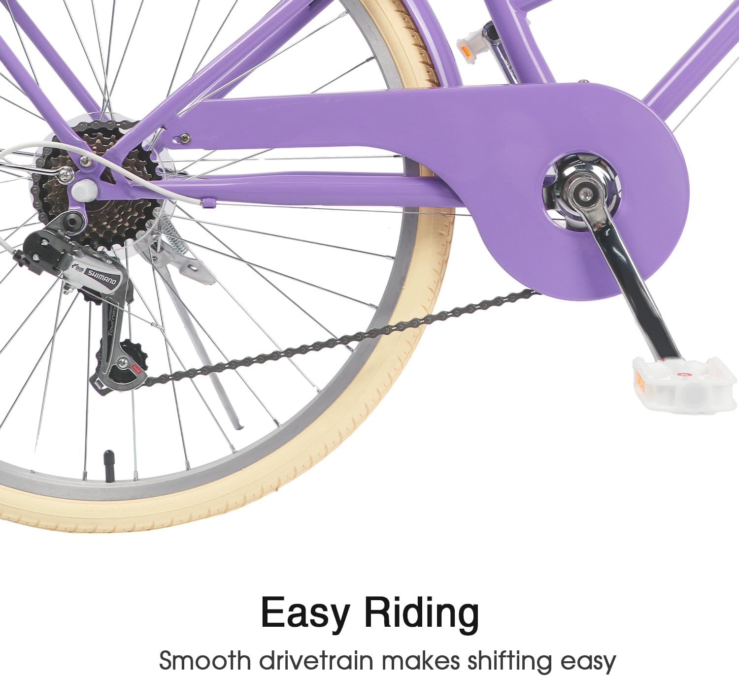 Glerc Missy 20 24 26 Zoll Mädchen City 6-Gang Hybrid Cruiser Fahrrad mit Weidenkorb für Jugend über 6-Jahre alt, mehrere Farben