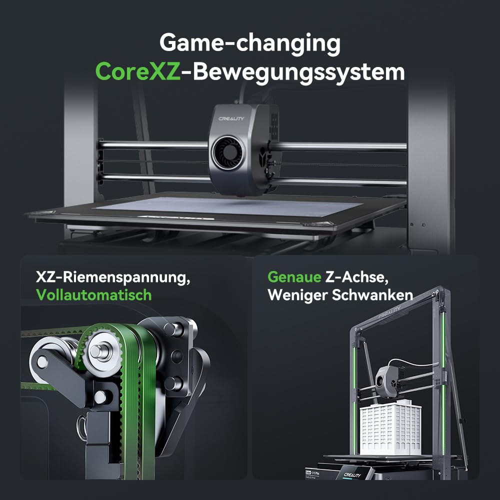 Creality K2 Plus Combo 3D-Drucker, 16-Farben Multimaterial-Druck, 350³mm XXL-Bauraum, Servo-Direktantrieb, Dual-KI-Kameras, Ultra-Leise <45dB, Aktive Heizkammer, RFID/WLAN (Industrie 4.0)