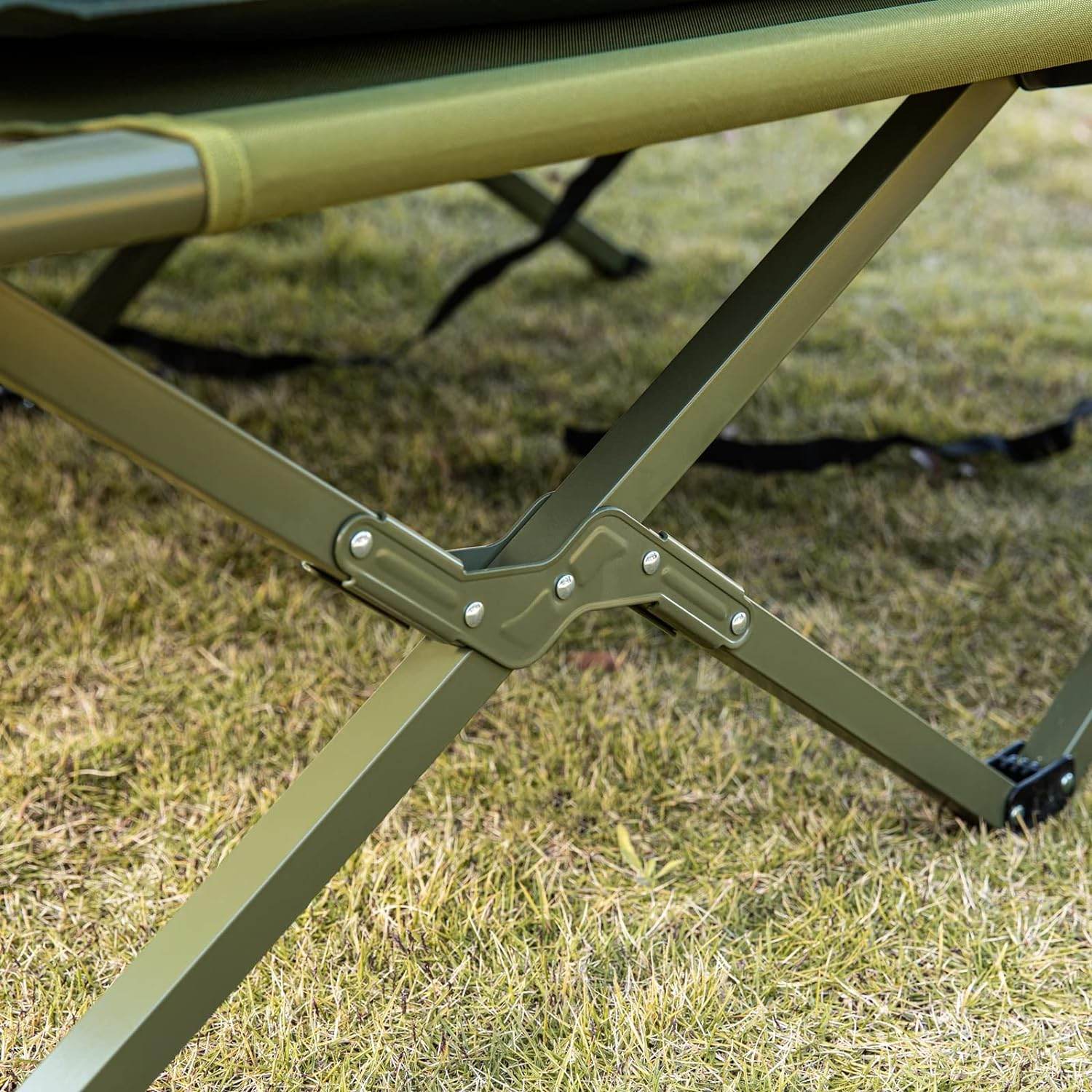 4in1-Zelt Fr 2 Personen Wurfzelt Feldbett Mit Campingliege Grn