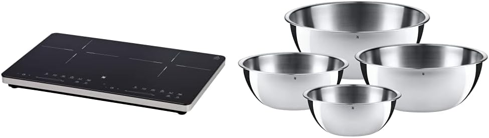 WMF Kult X Doppel- Induktionskochfeld 2 Platten, Kochplatte bis 28 cm, 2 Kochzonen, 8 Stufen, Topferkennung,Touch-Display, Glaskeramik, Timer-Funktion, 3500 W