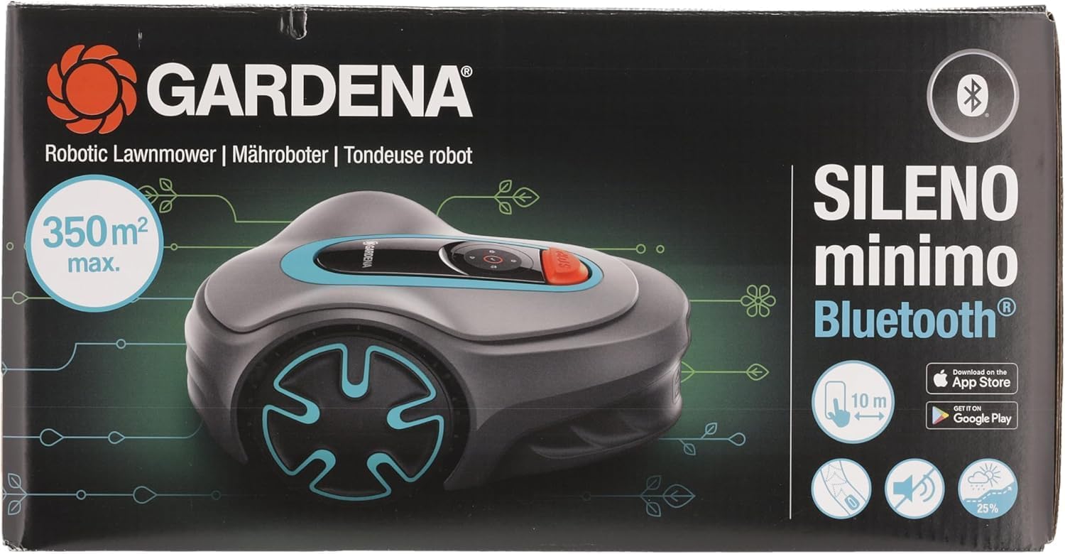 Gardena Mhroboter SILENO minimo 500 m: intelligenter Rasenmher mit optimaler Konnektivitt, mit Gardena Bluetooth App programmierbar, DE-Version (15202-20)