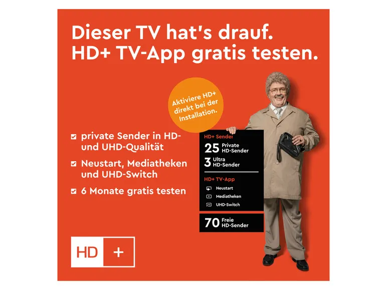 Tragbarer Fernseher »LT-32VHP256W« Camping Smart TV HD 32 Zoll mit Akku Strombetrieb